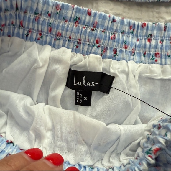 NWT Lulu’s Delightful Blue Gingham Two-Piece Midi Dress - Sz Small - Picture 9 of 12